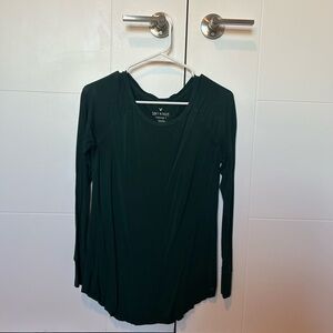 Women's Dark Green Long Sleeve American Eagle Top